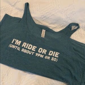 SMP tank top. Super soft, heathered blue. M.